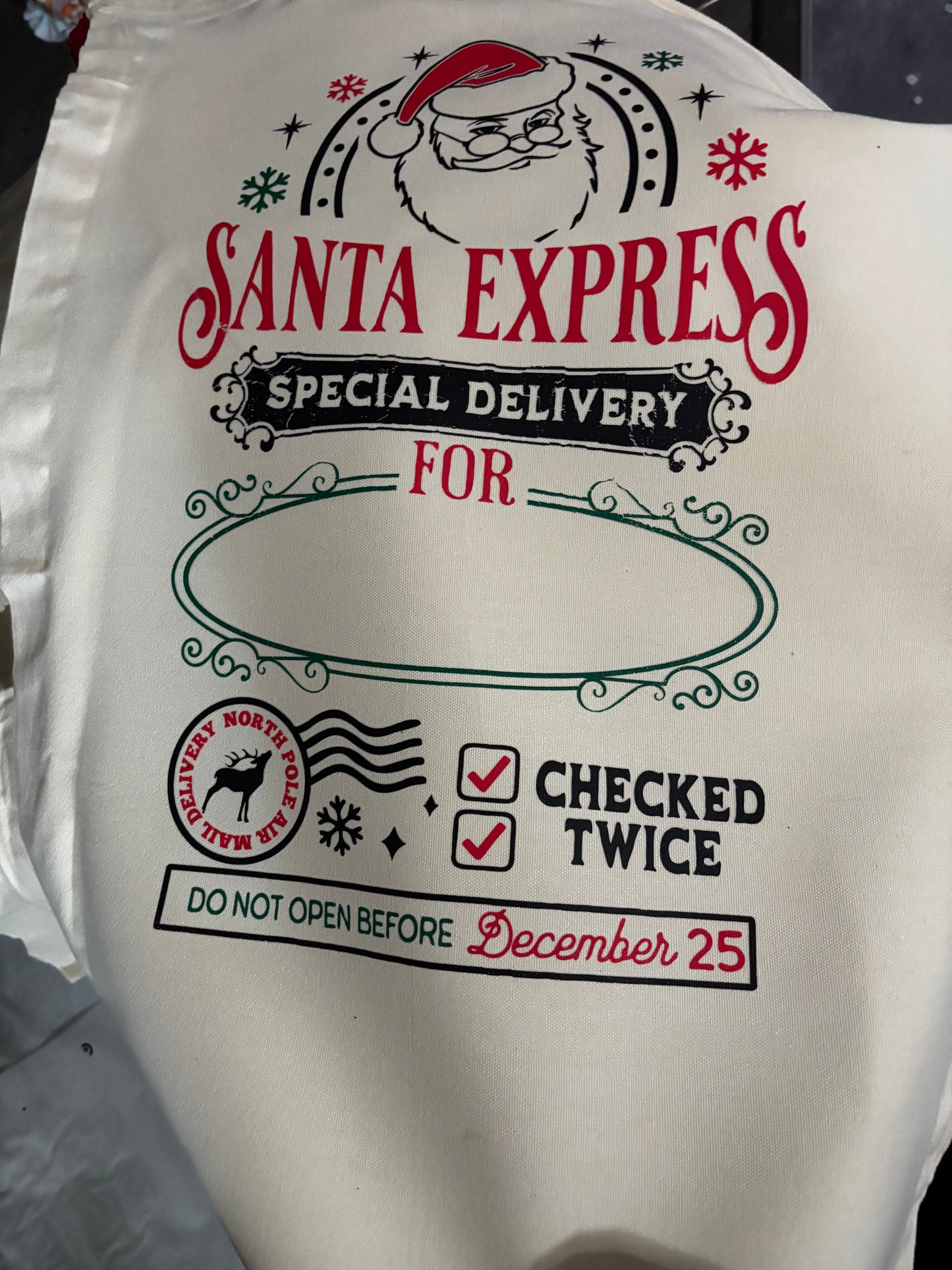 Checked Twice Santa Sacks