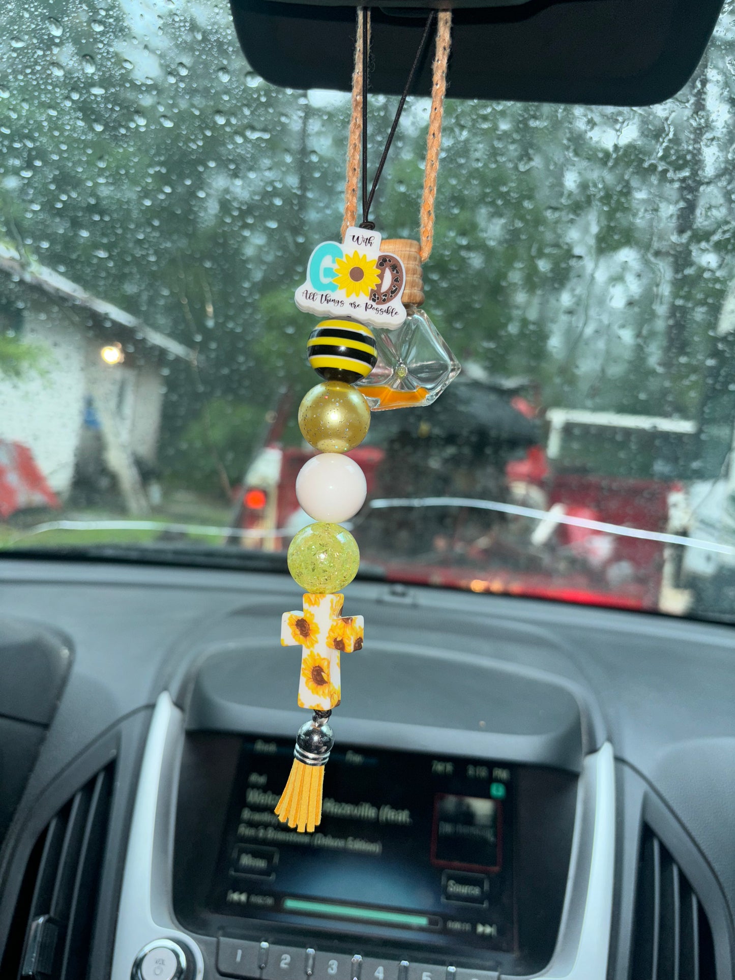 With God All thing are possible car charm