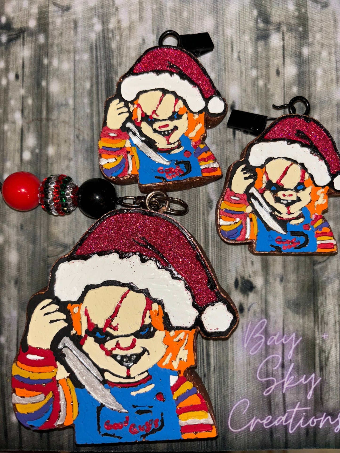 Chucky Christmas Freshie & Vent Clips Set