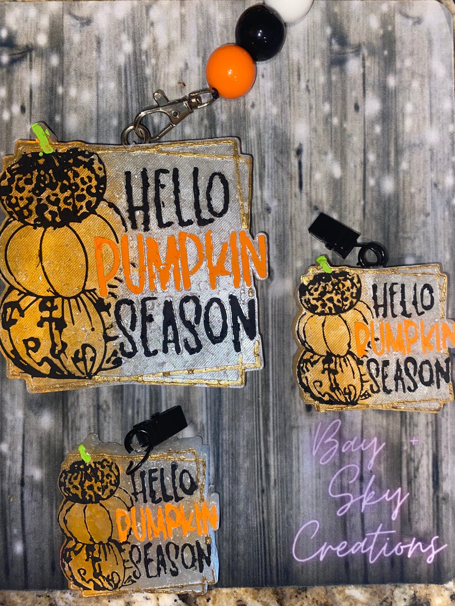 Hello Pumpkin Season Freshie & Vent Clips Set