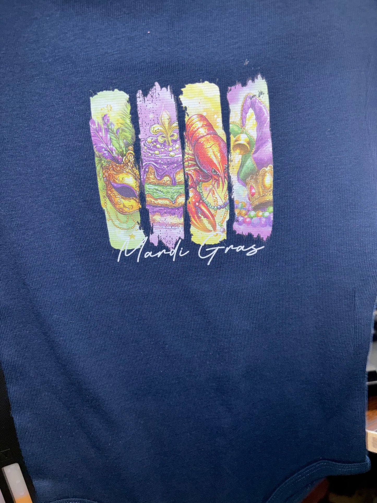 Mardi Grass onesie