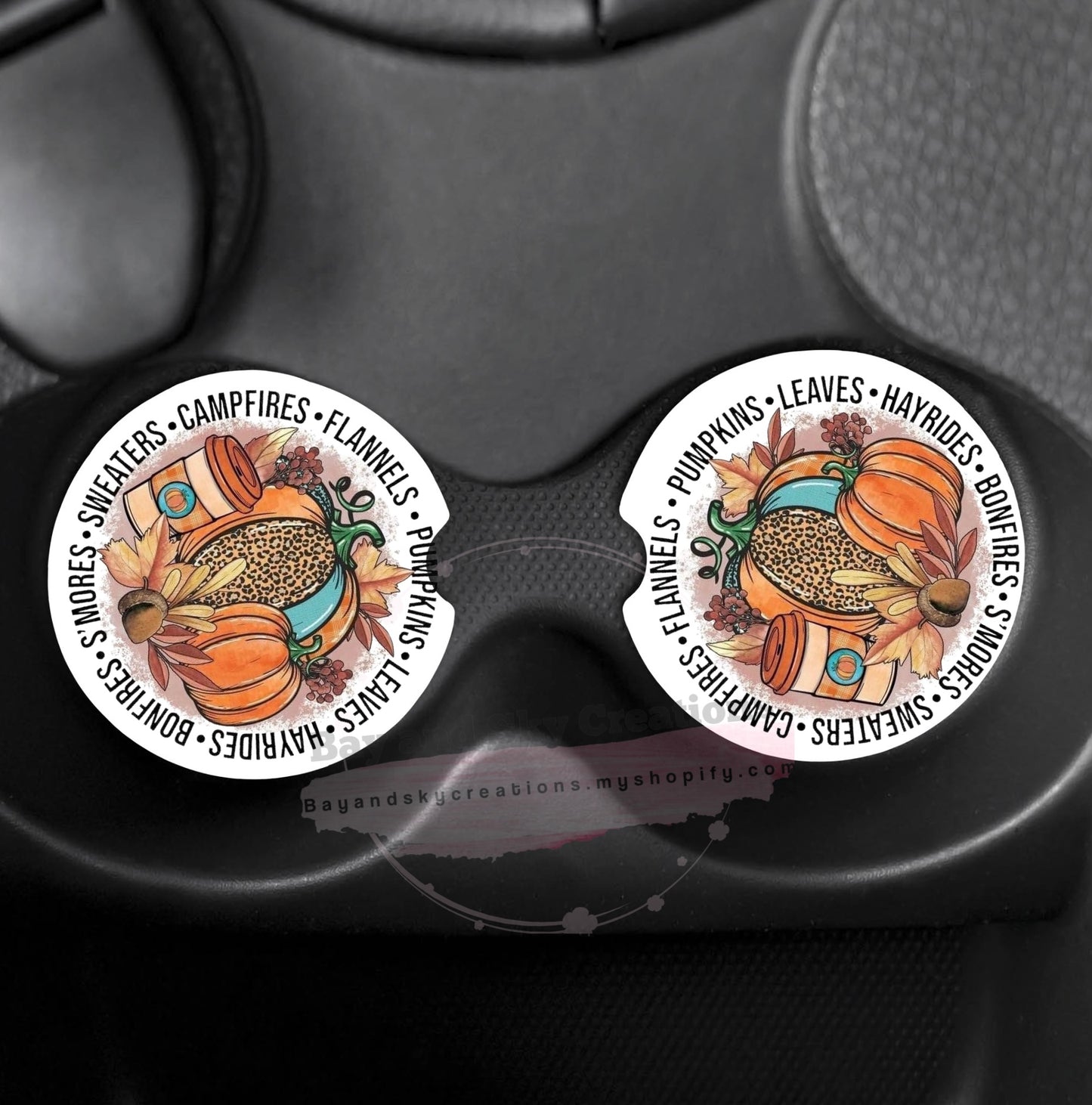 Fall sayings car coaster