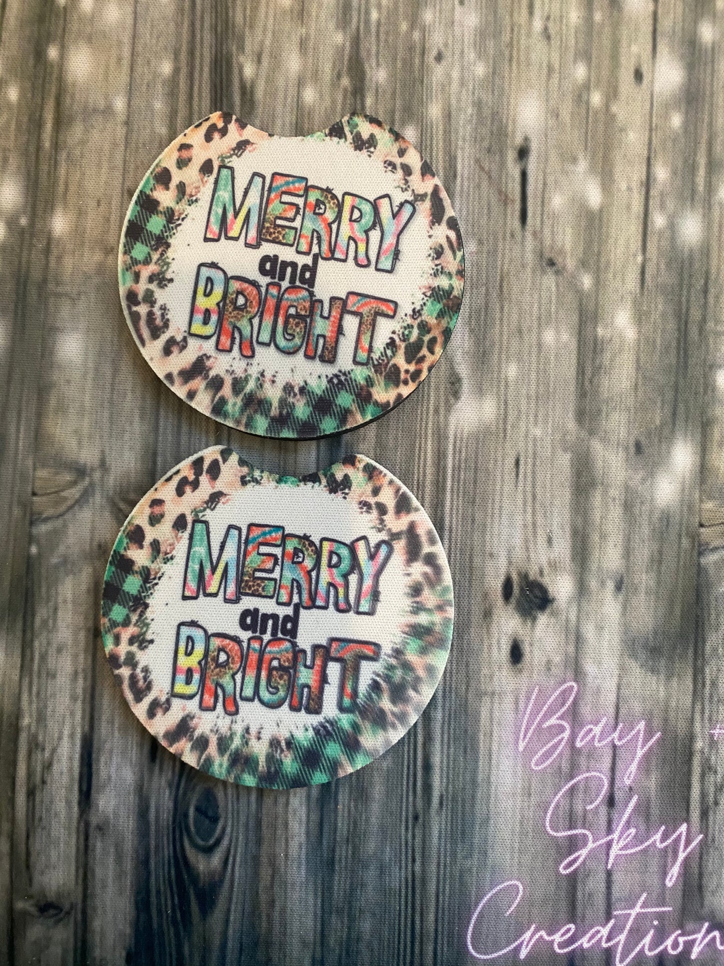 Merry and Bright car coaster