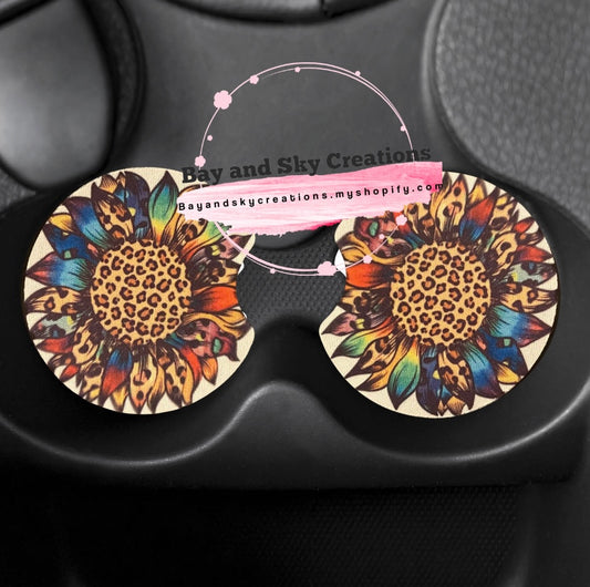 Multiple color flower car coaster