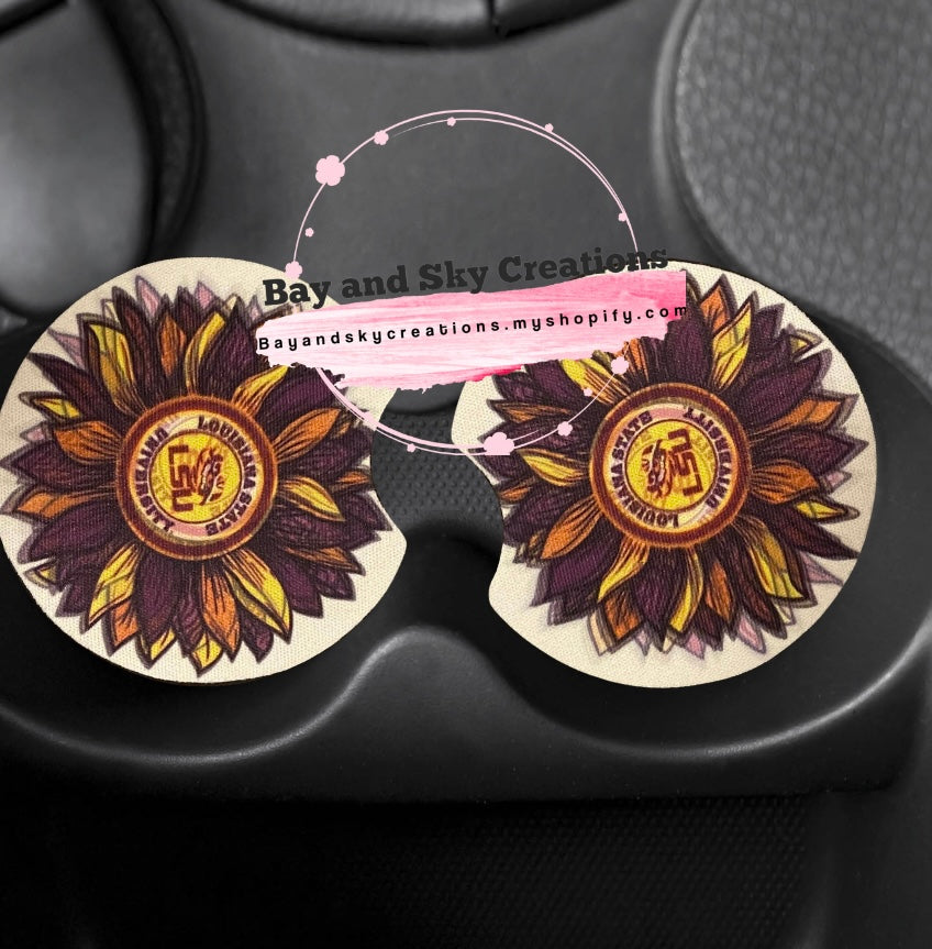 LSU flower car coaster