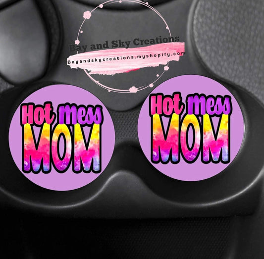 Hot Mess Mom Car Coasters