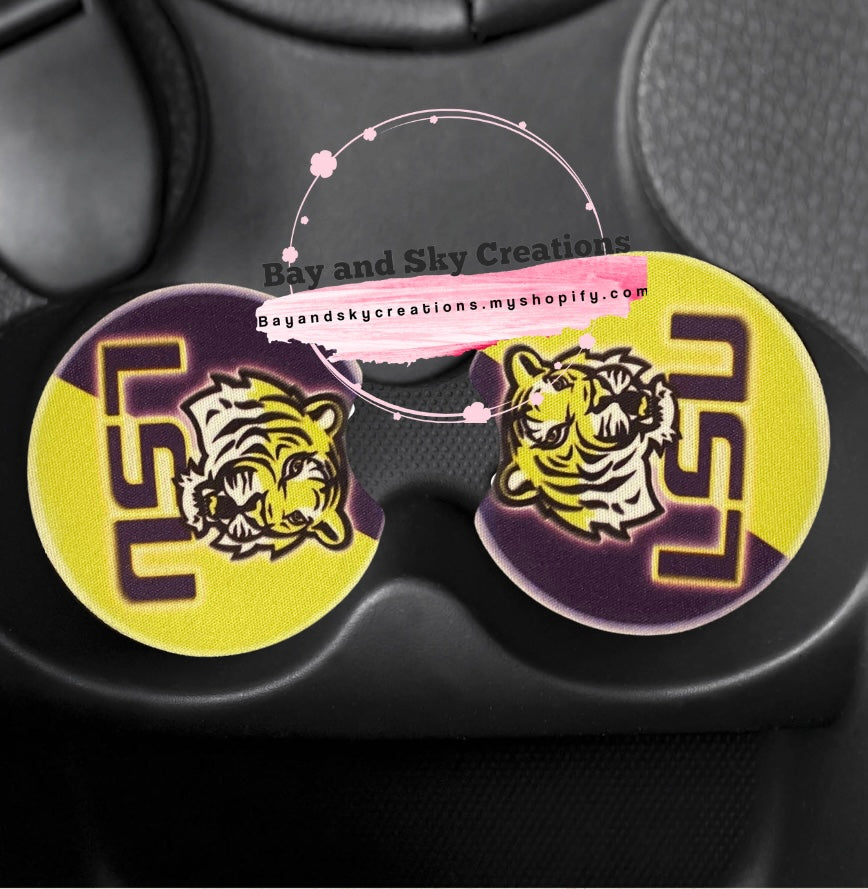 LSU car coaster