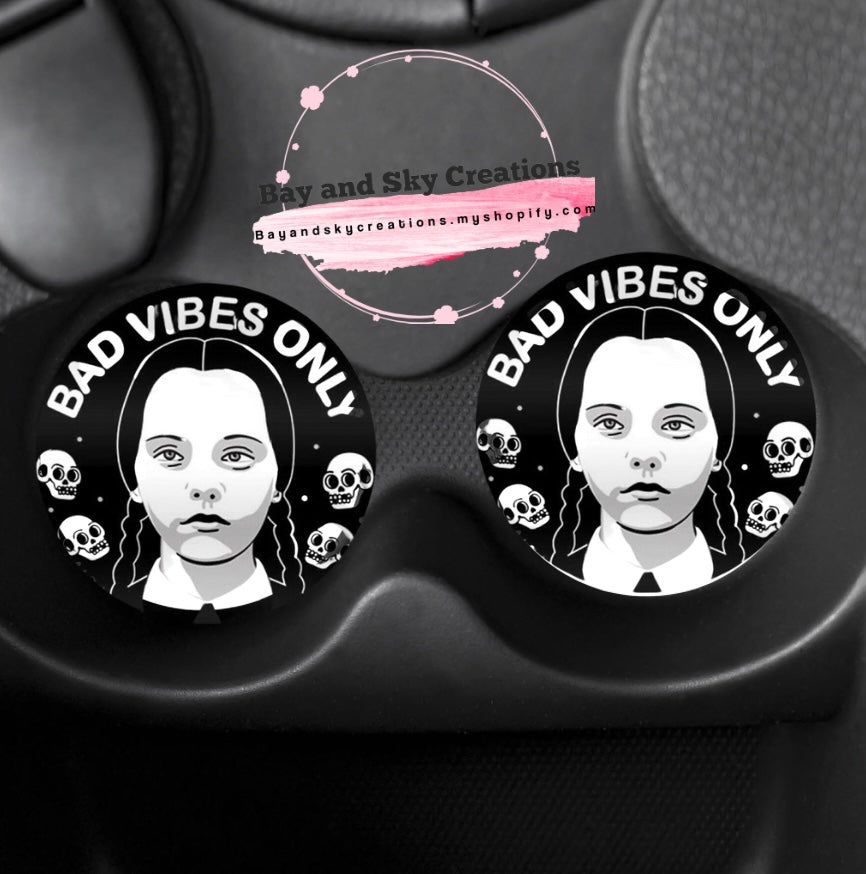 Bad vibes car coaster